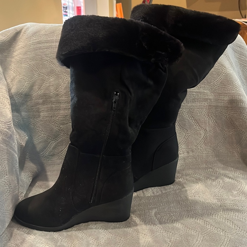 Lane Bryant wedge high boots.